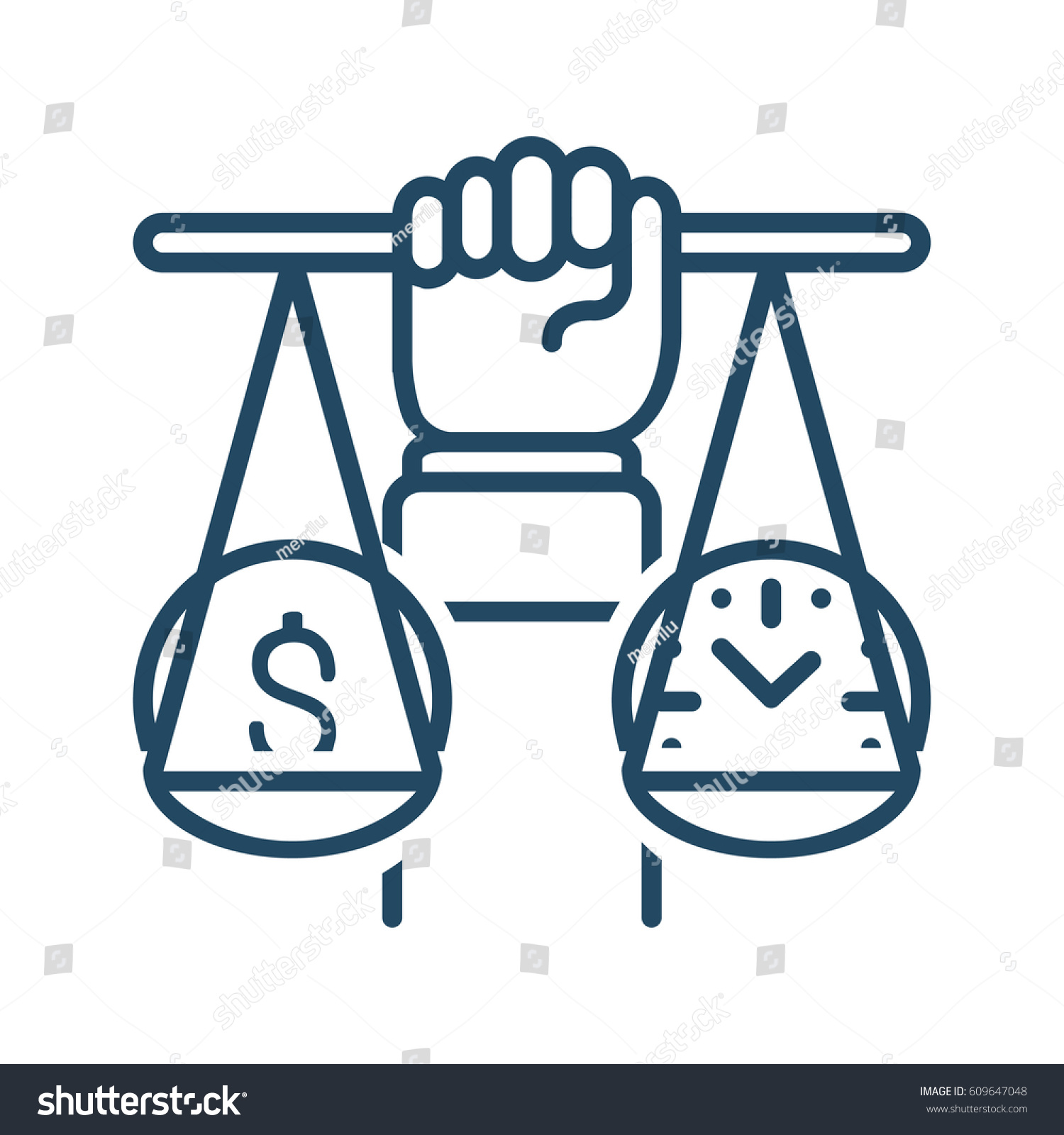 Human Hand Holding Scales Balance Coin Stock Vector Royalty Free - 