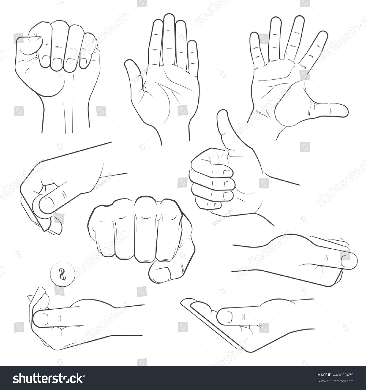 hand gestures sketch