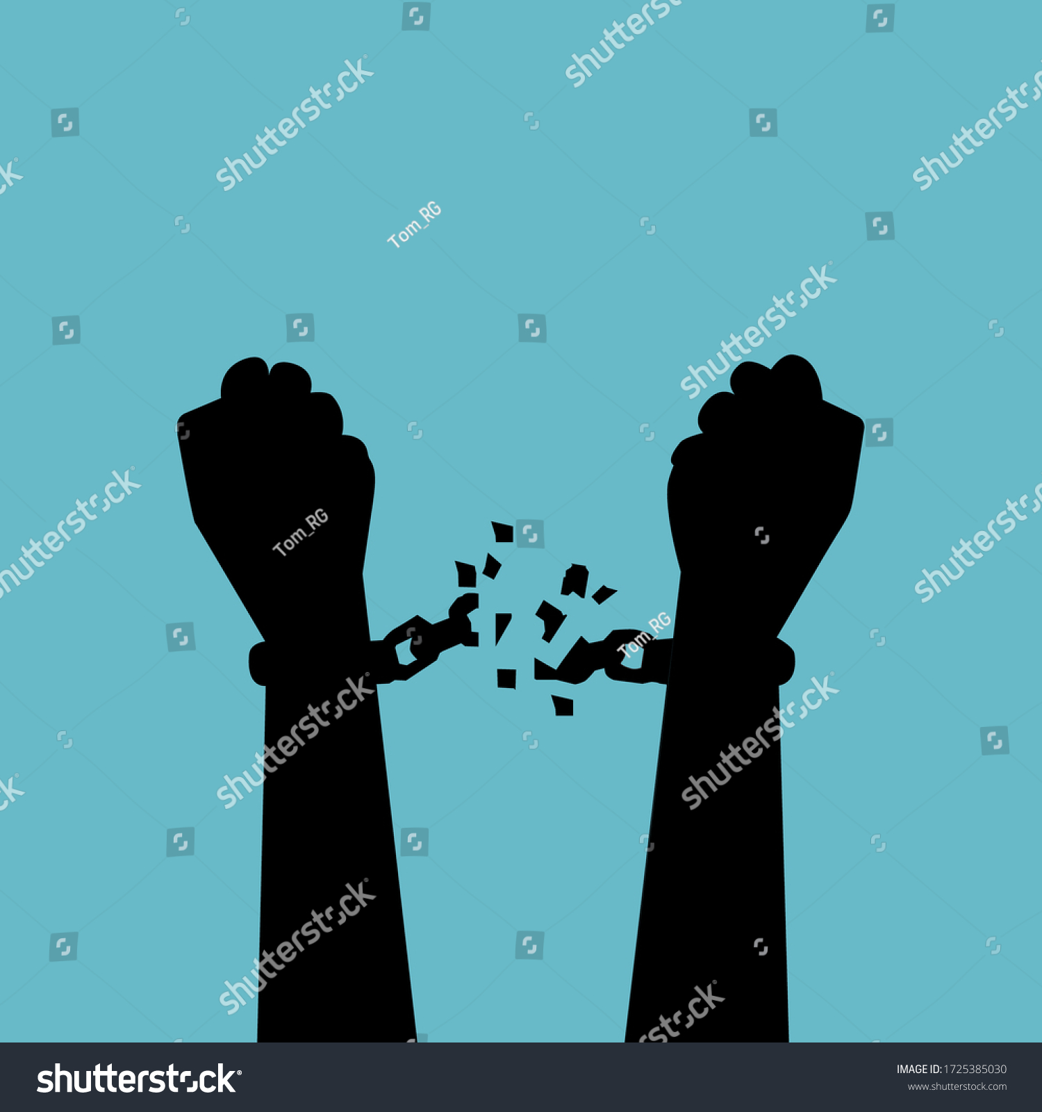 Human Hands Broken Chain Freedom Concept Stock Vector (Royalty Free ...