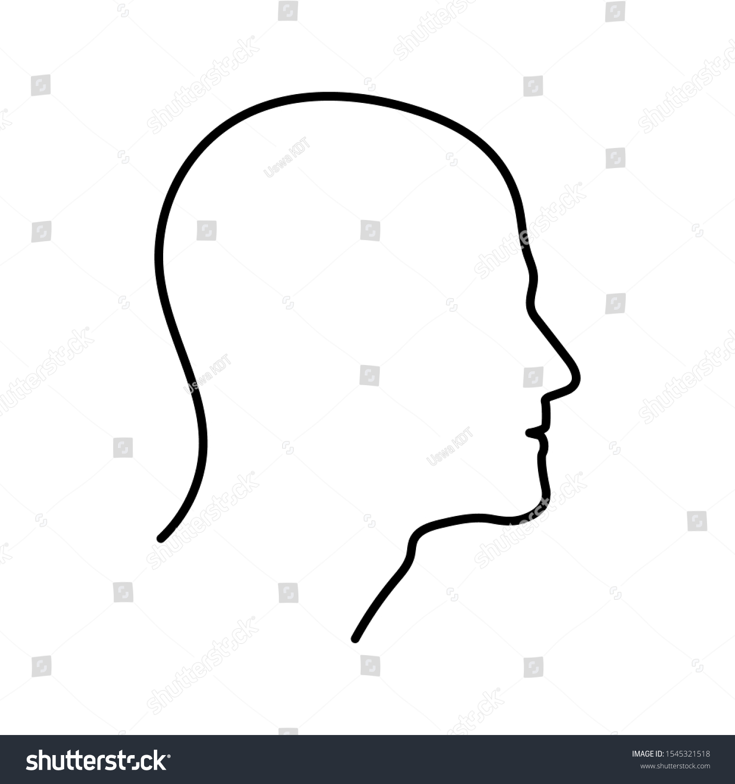 Human Head Icon Human Head Profile Stock Vector (Royalty Free) 1545321518