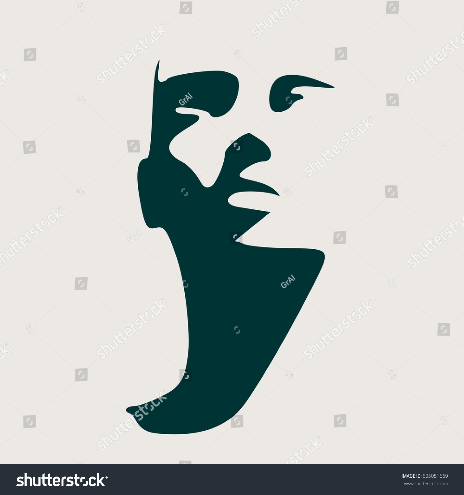 Download Human Head Silhouette Face Front View Stock Vector ...