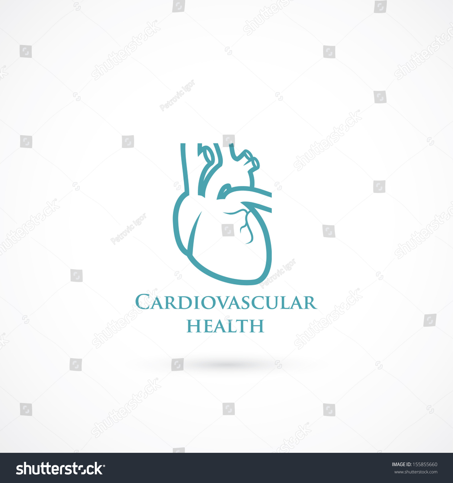 Human Heart Symbol Vector Illustration Stock Vector 155855660 ...