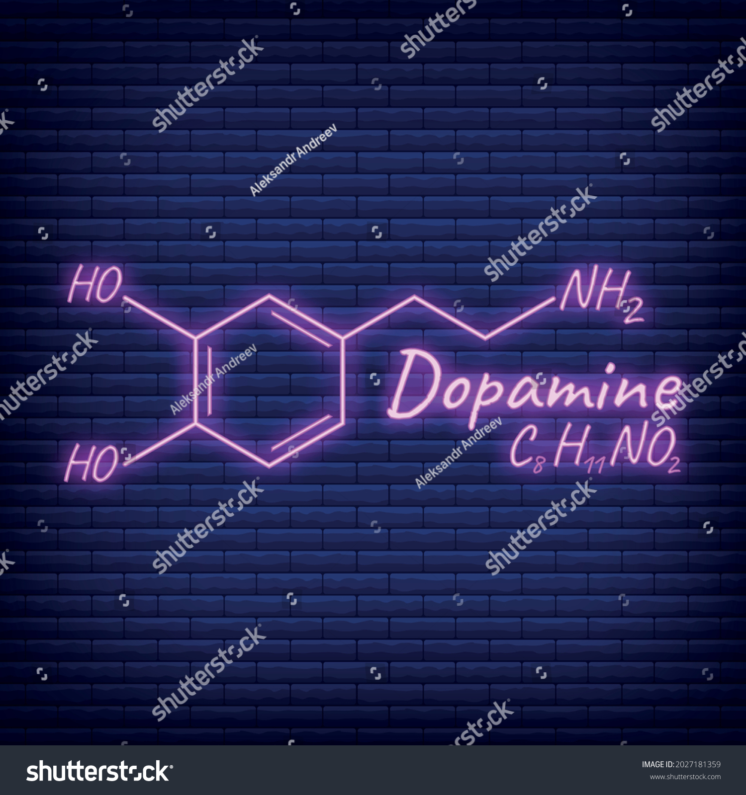 Human Hormone Dopamine Concept Chemical Skeletal Stock Vector (Royalty ...