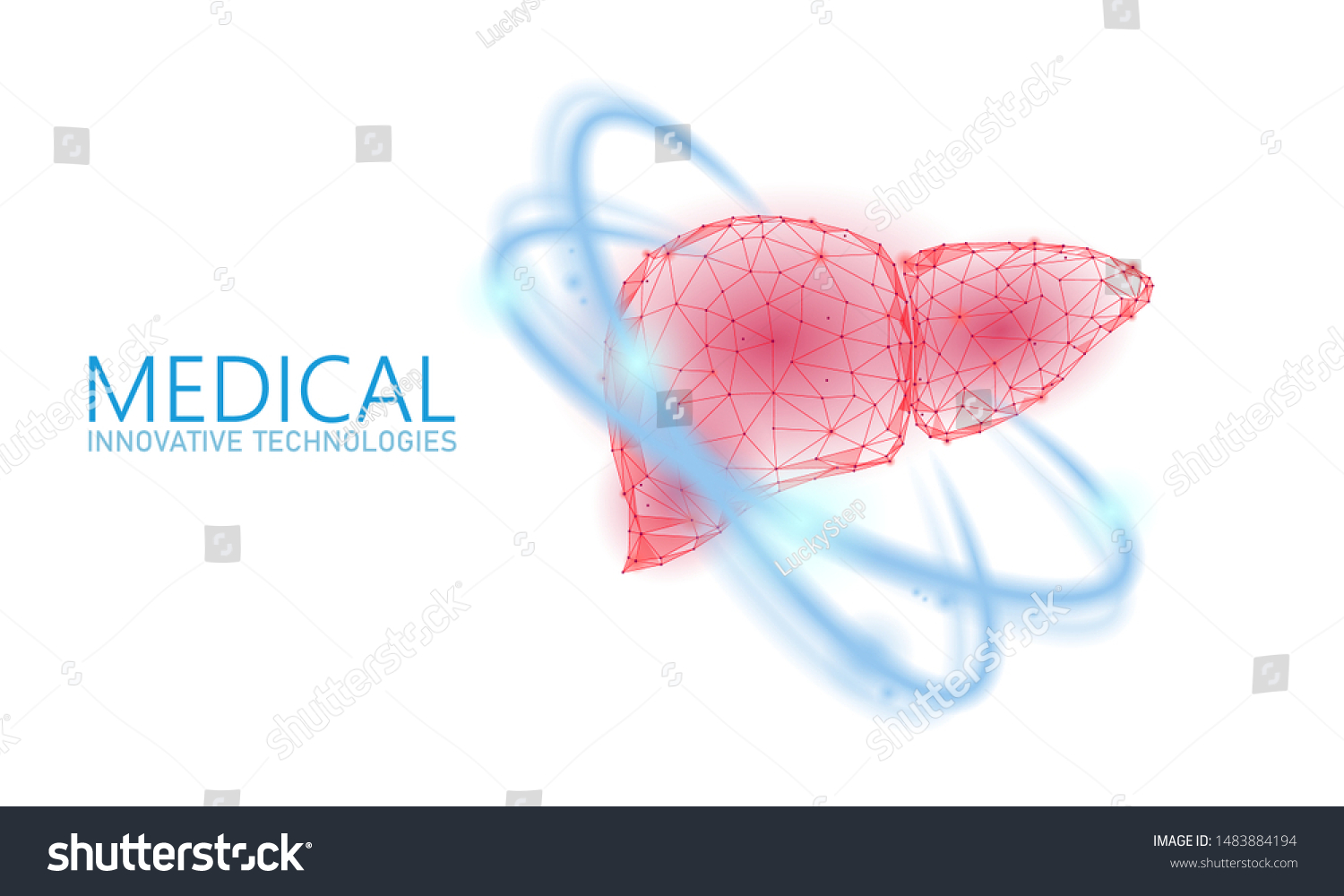 SVG of Human liver reconstruction therapy medical concept. Pharmacy drugstore banner cure recover hepatitis health care. Low poly polygonal 3D glowing vector illustration svg