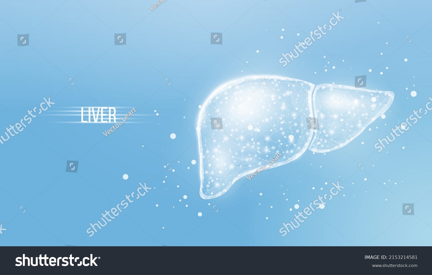 SVG of Human liver. Wireframe low poly style. Concept for medical, treatment of the hepatitis. Abstract modern 3d vector illustration on blue background. svg