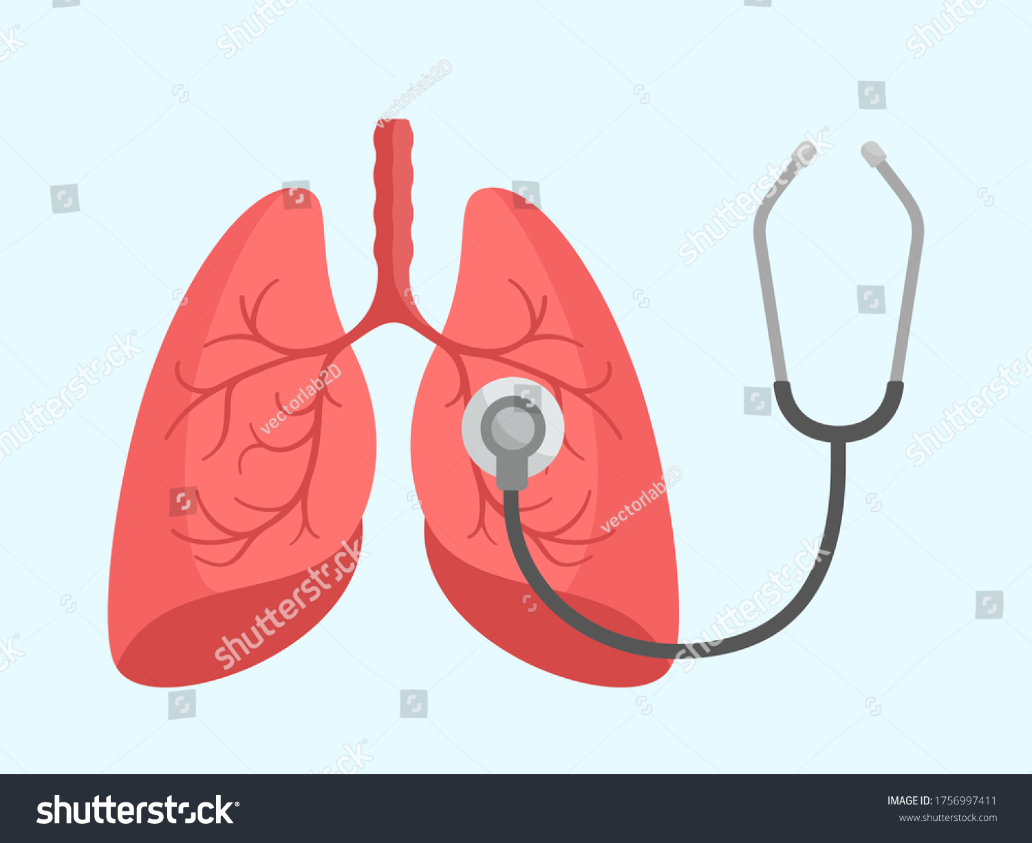 Human Lungs Stethoscope World Pneumonia Day Stock Vector Royalty Free 1756997411