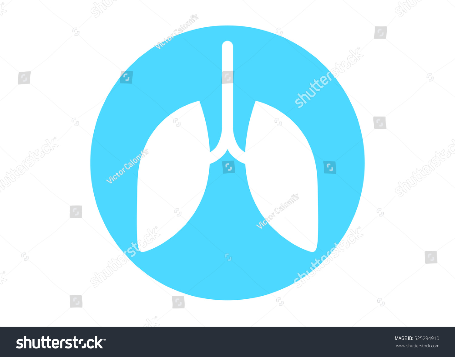 Human Lungs Icon Vector Illsutration Stock Vector (Royalty Free ...