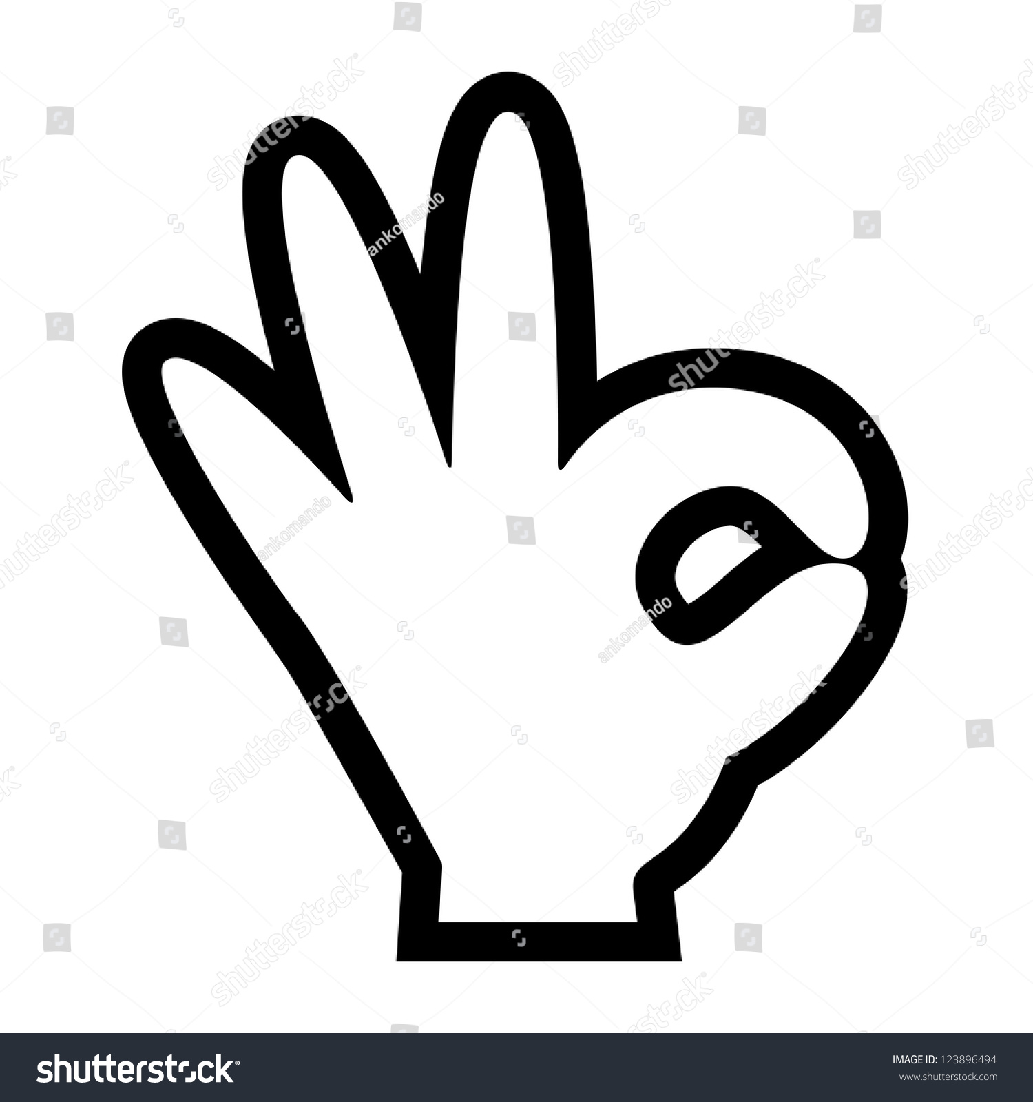 Human Okay Hand Sign Stock Vector 123896494 - Shutterstock