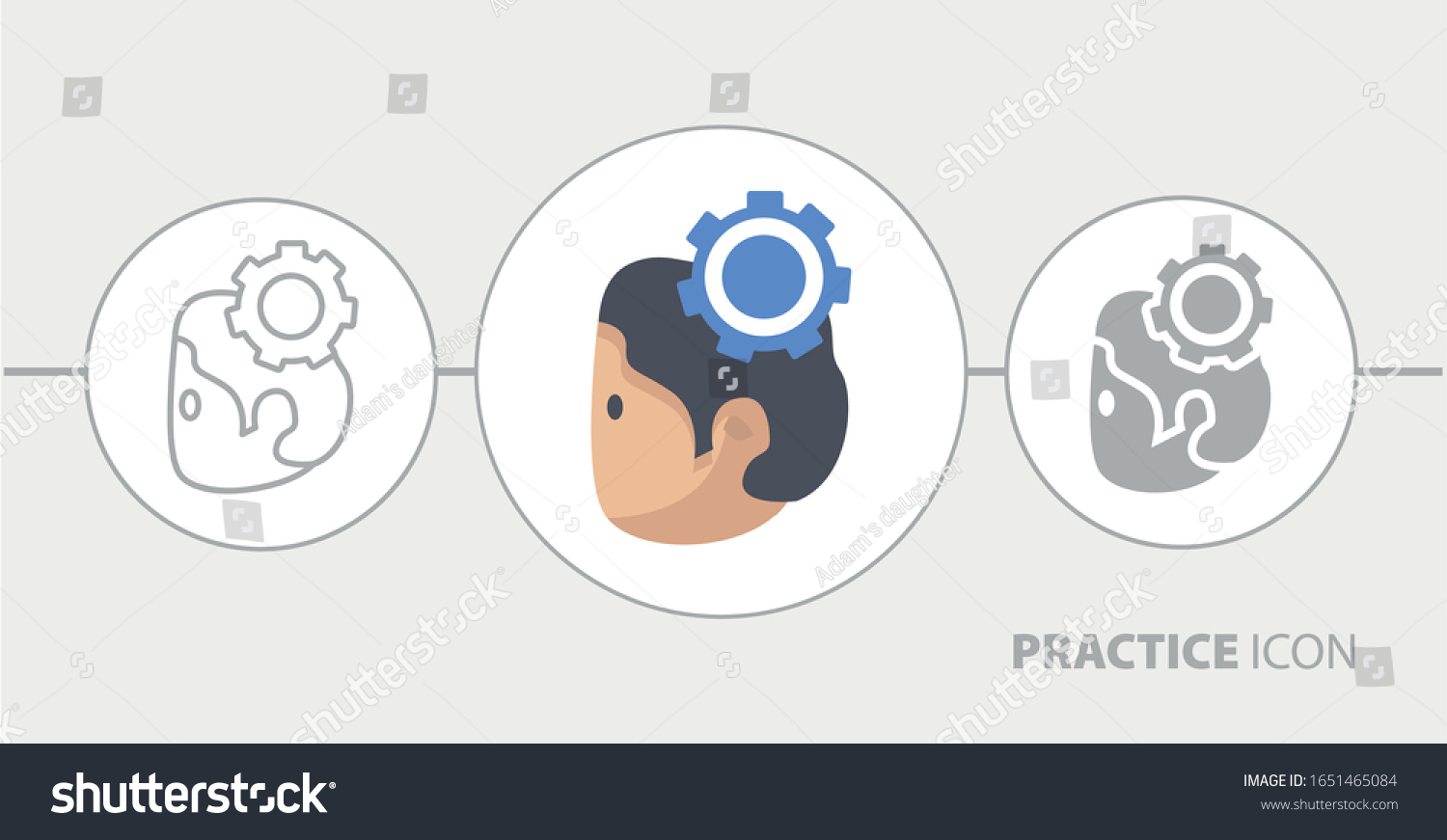 Human Practice Flat Icon Avatar Gear Stock Vector (Royalty Free ...