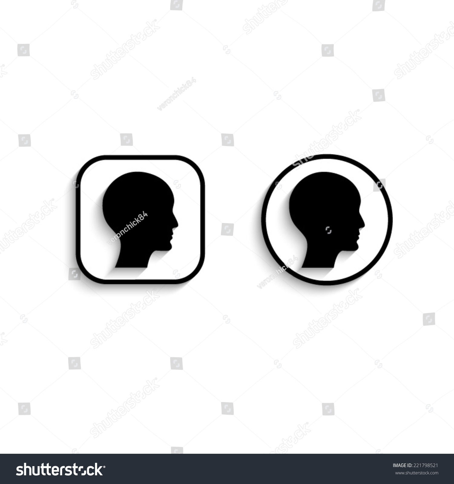 Human Profile Picture Vector Icon: vector de stock (libre de regalías ...