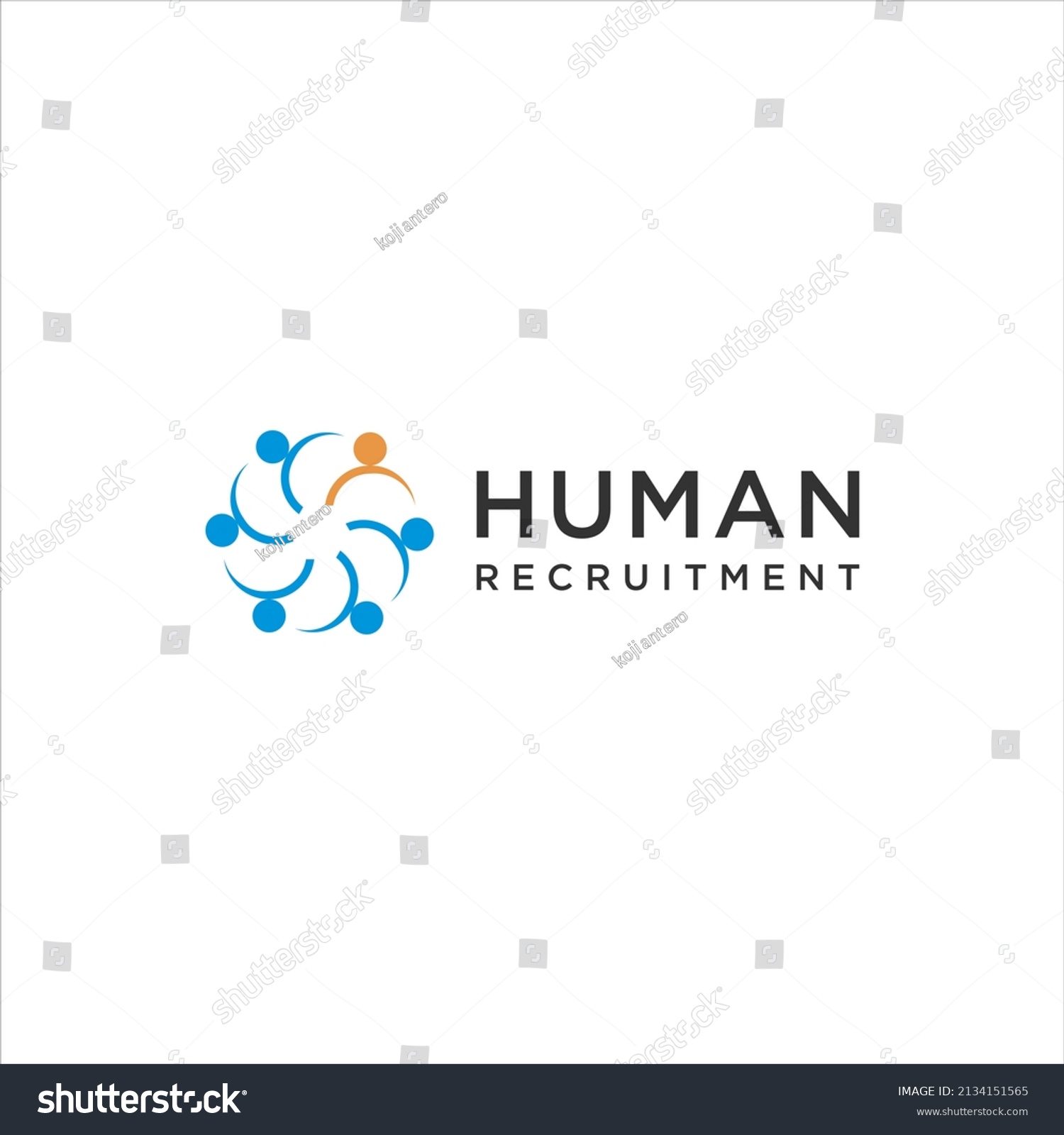 Human Recruitment Logo Teamwork Vector Logotype Stock Vector (Royalty ...