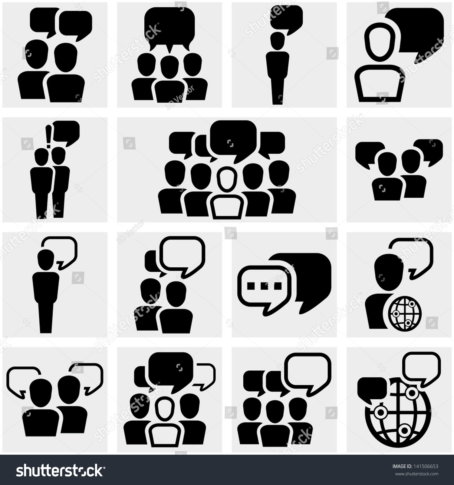SVG of Human resources, business, social vector icon set on gray. svg