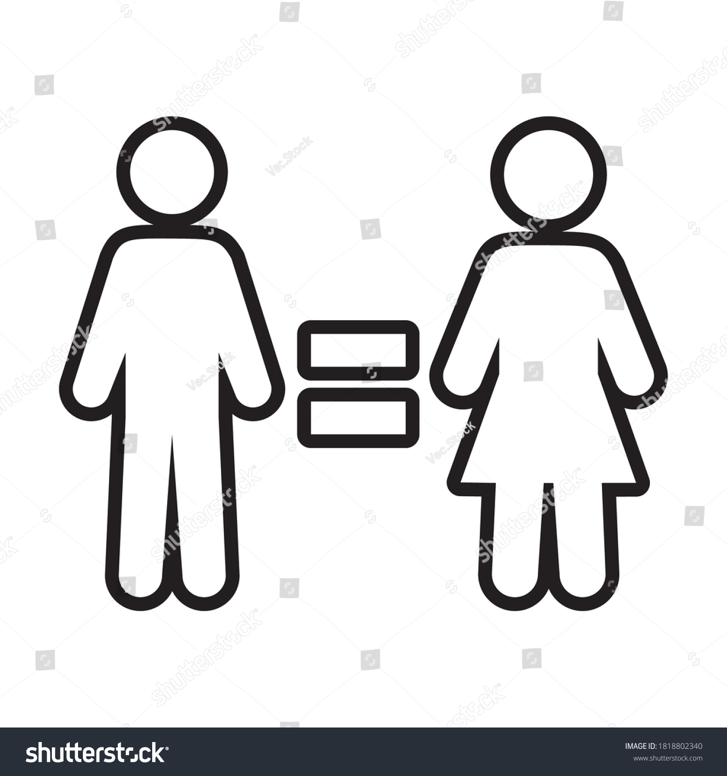 Vektor Stok Human Rights Concept Gender Equality Symbol Tanpa Royalti 1818802340 Shutterstock 9474