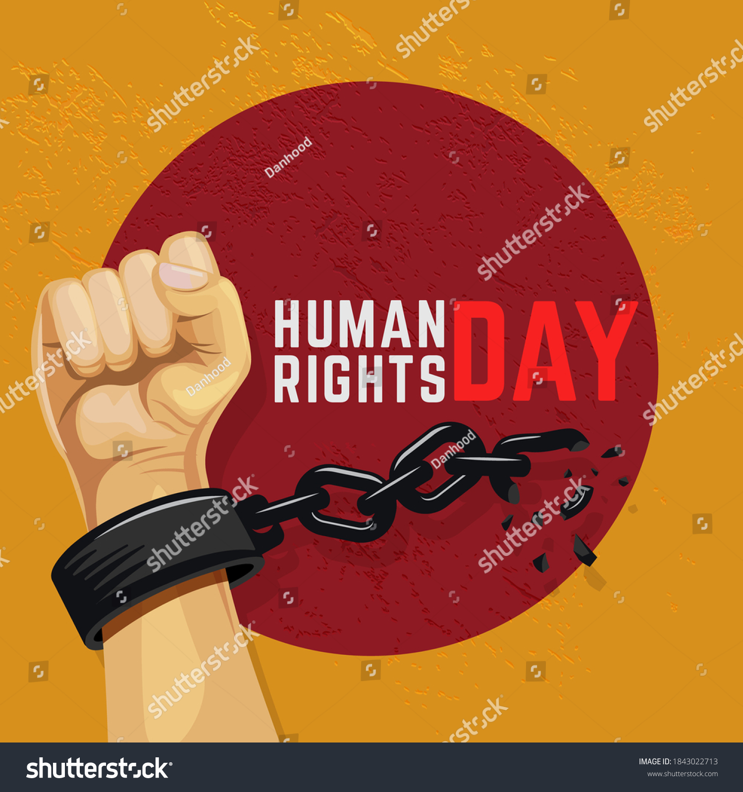 Human Rights Day Illustration Raised Hand Stock Vector (Royalty Free