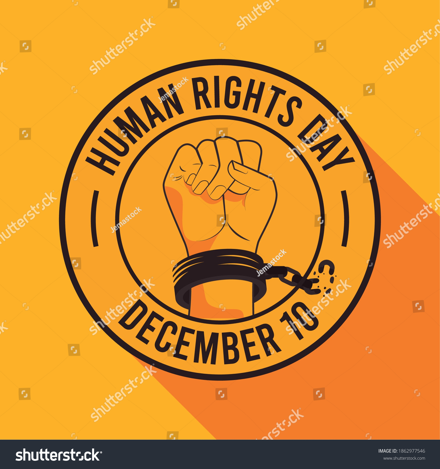 Human Rights Day Poster Hand Breaking Stock Vector Royalty Free 1862977546