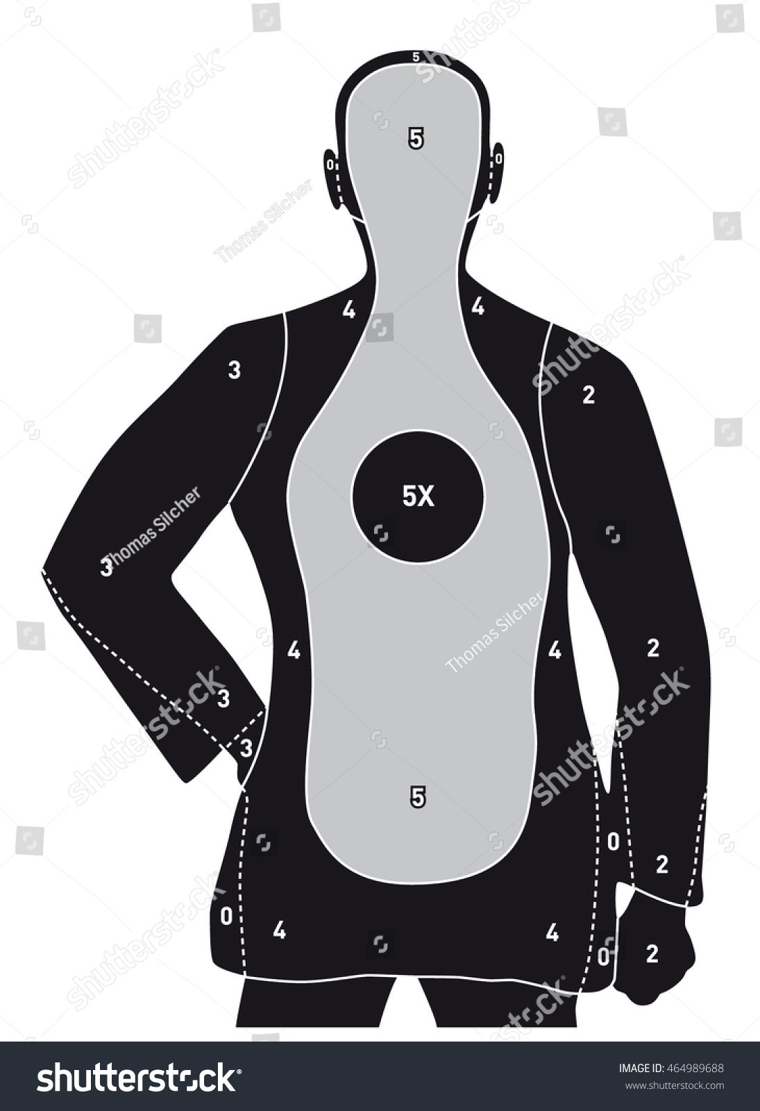 Human Silhouette Shooting Target Professional Size Stock Vector ...