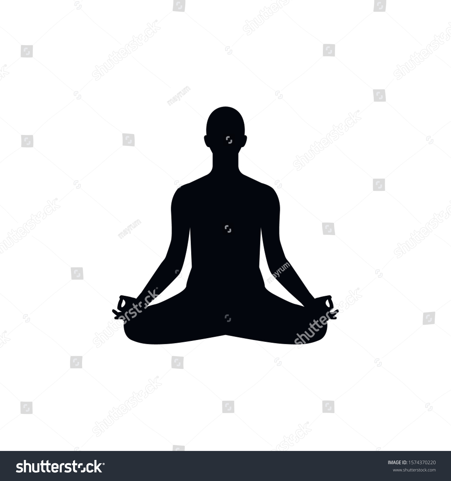 Human Sitting Lotus Pose Meditation Vector Stock Vector (Royalty Free ...