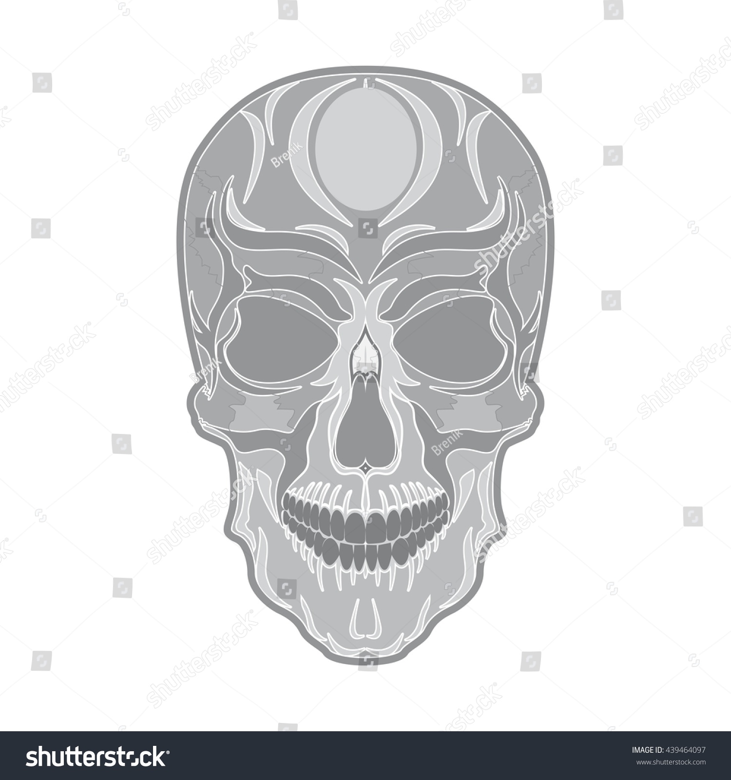 Human Skull Stock Vector Royalty Free 439464097 0034