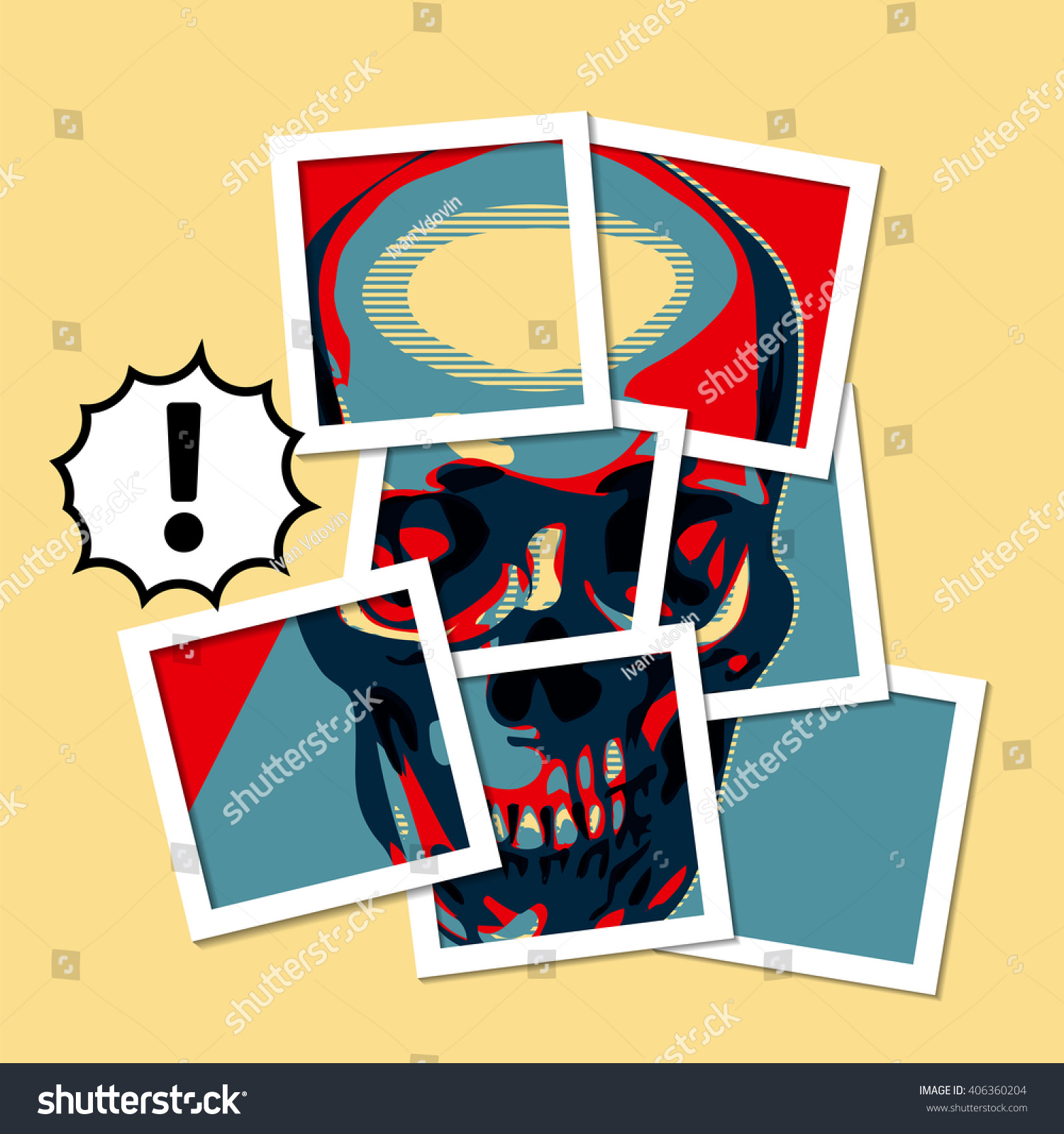 Human Skull Poster Style Vector Frame Stock Vector Royalty Free