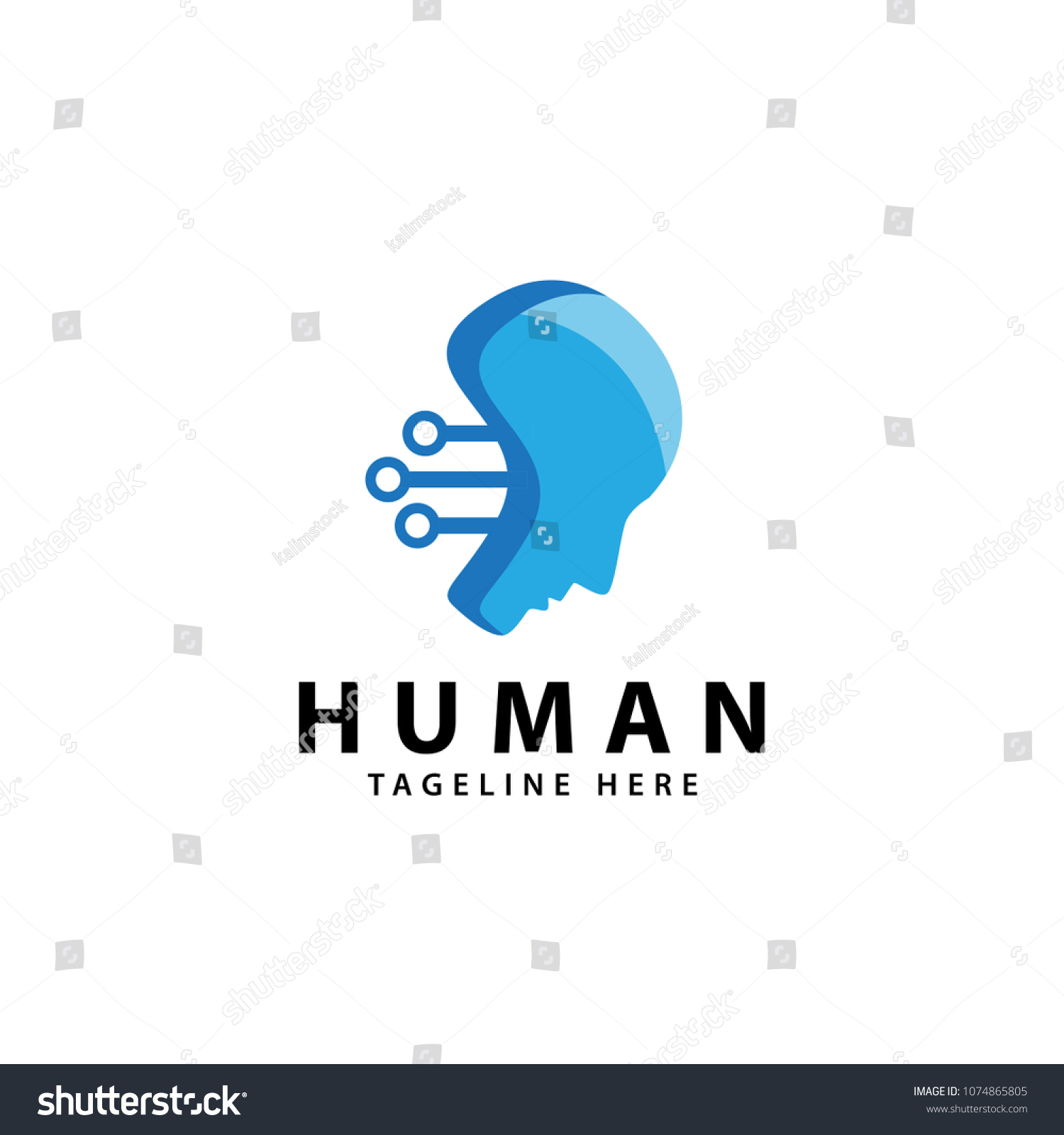 Human Tech Vector Logo Concept Illustration: vector de stock (libre de ...
