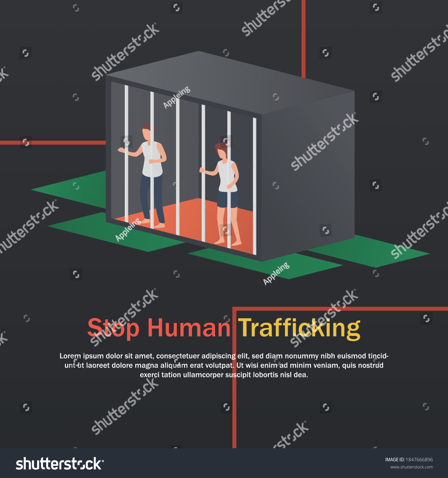 Human Trafficking Victim Conceptchildren Imprisoned Victims Stock ...