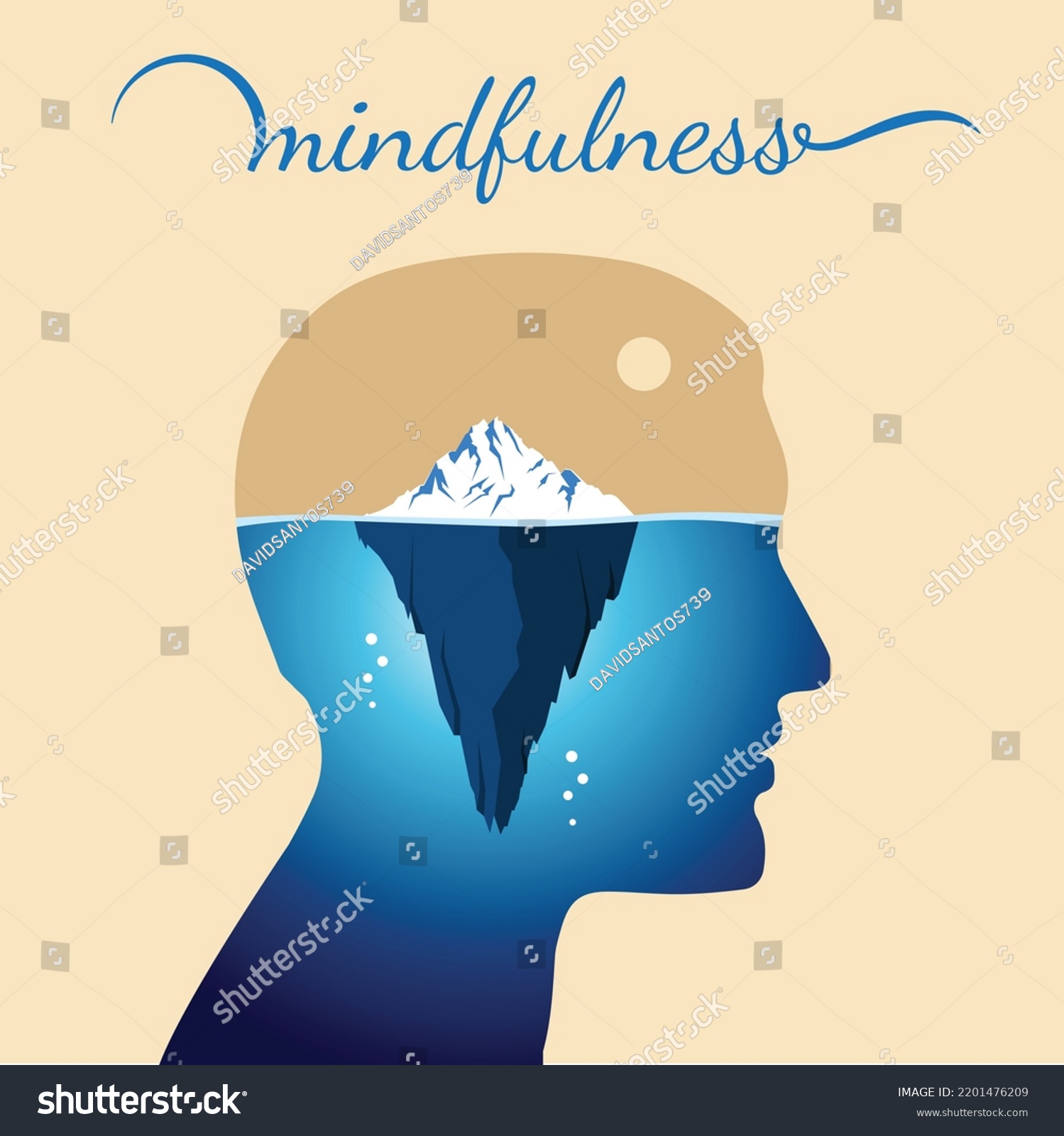SVG of human unconscious. benefits of meditation. self-knowledge. mindfulness. svg