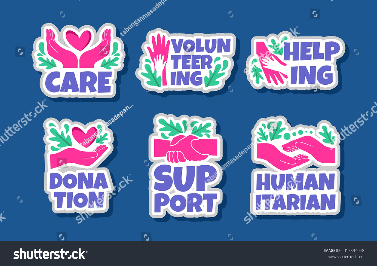 SVG of humanitarian day sticker set template svg