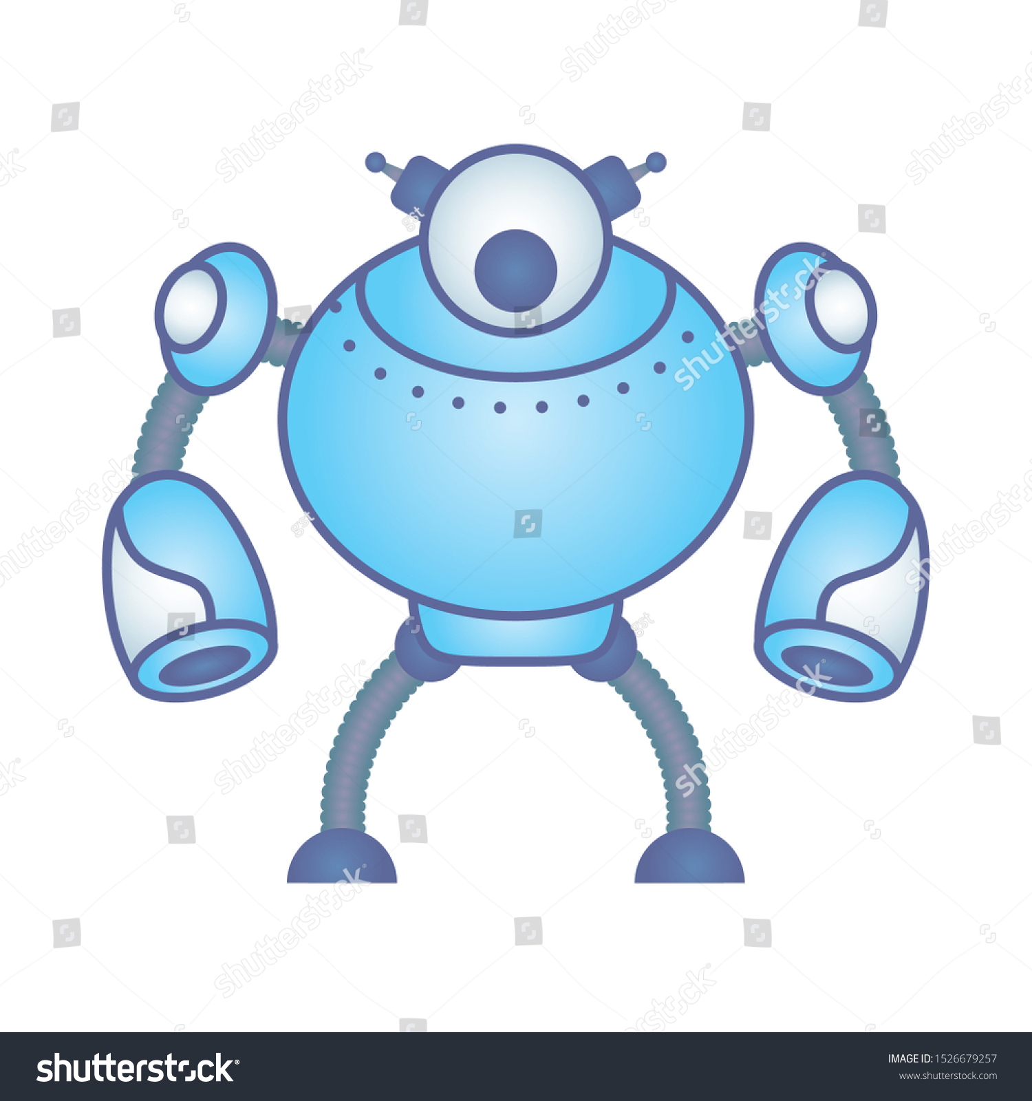 Humanoid Robot Cyborg Isolated Icon Vector Stock Vector (Royalty Free ...