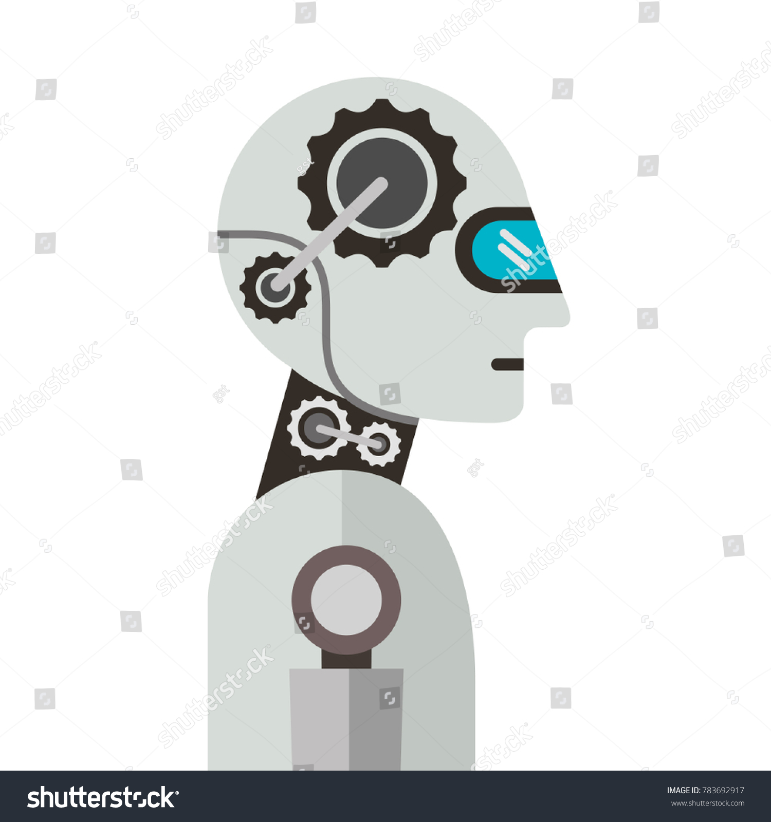 Humanoid Robot Profile Icon Stock Vector 783692917 - Shutterstock