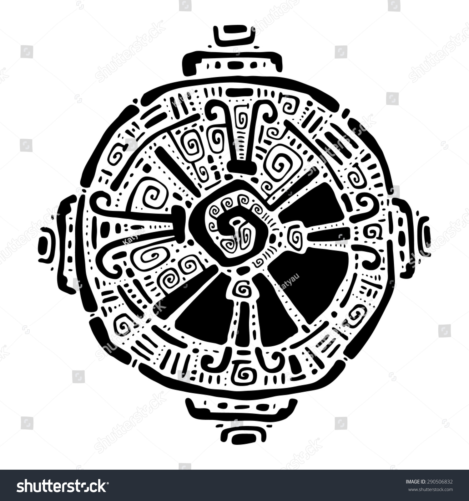 Hunab Ku Mayan Symbol Hand Drawn Stock Vector 290506832 - Shutterstock