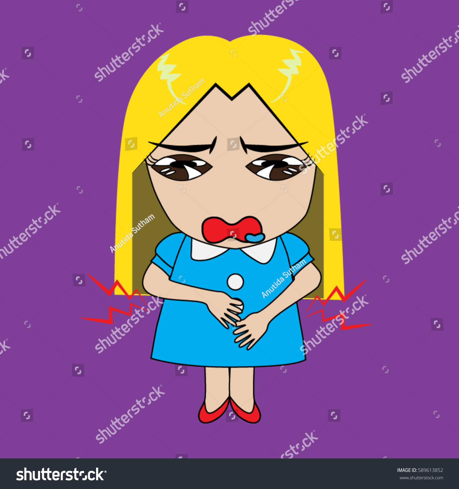 Hungry Girl Stock Vector Royalty Free 589613852 Shutterstock