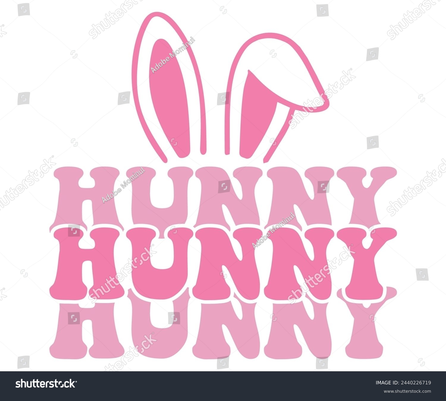 SVG of Hunny Svg,Easter Svg,Bunny T-shirt,Retro Groovy,Svg,T-shirt,Typography,Svg Cut File,Commercial Use,Instant Download  svg