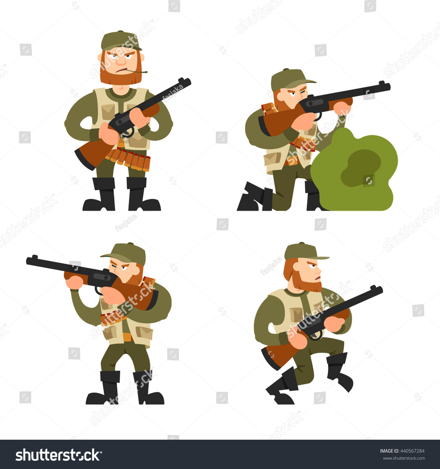 Hunters Vector Illustration Hunters Isolated On Stock Vector 440567284