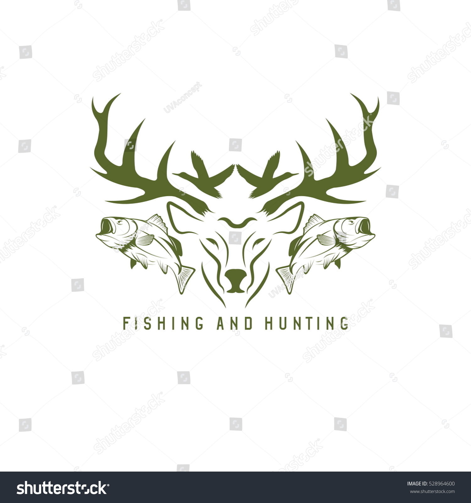 Download Hunting Fishing Vintage Emblem Vector Design Stock Vector ...