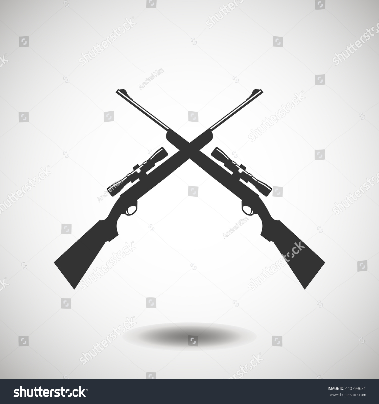 Hunting Rifles Black Icon Rifles Black Stock Vector 440799631 ...