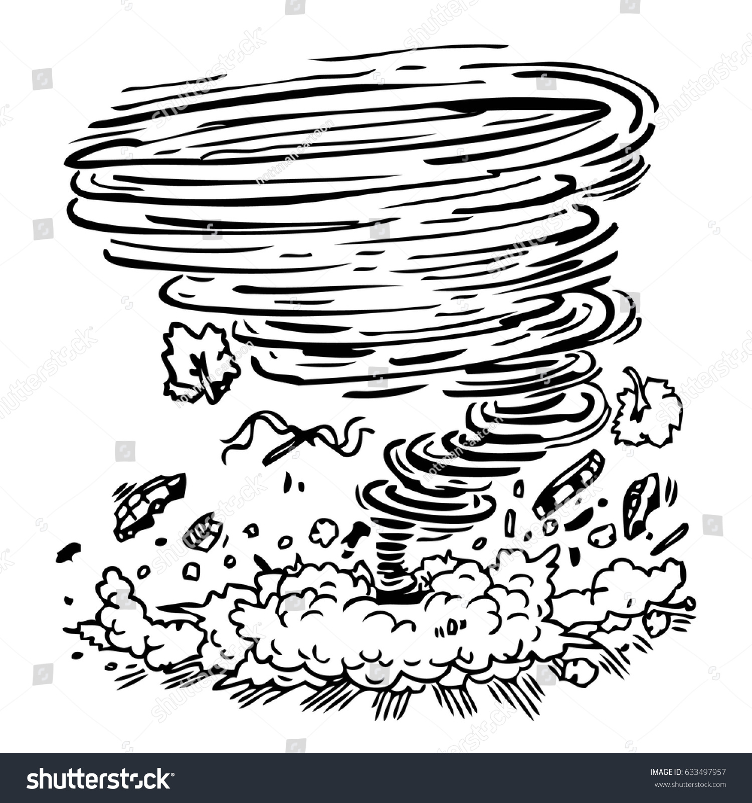 Hurricane Damage Stock Vector 633497957 - Shutterstock