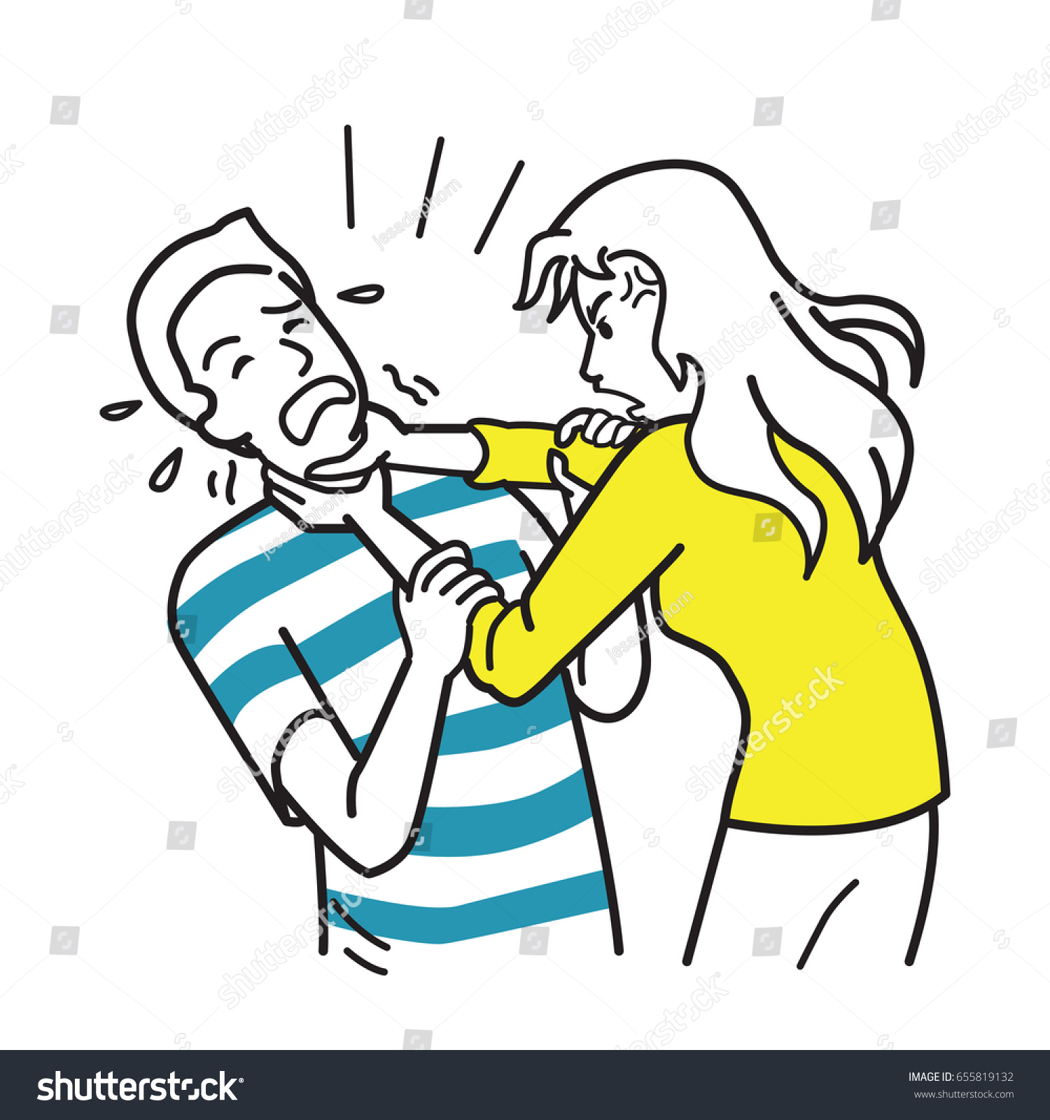 Husband Wife Argueing Furious Angry Woman Stock Vector (Royalty Free