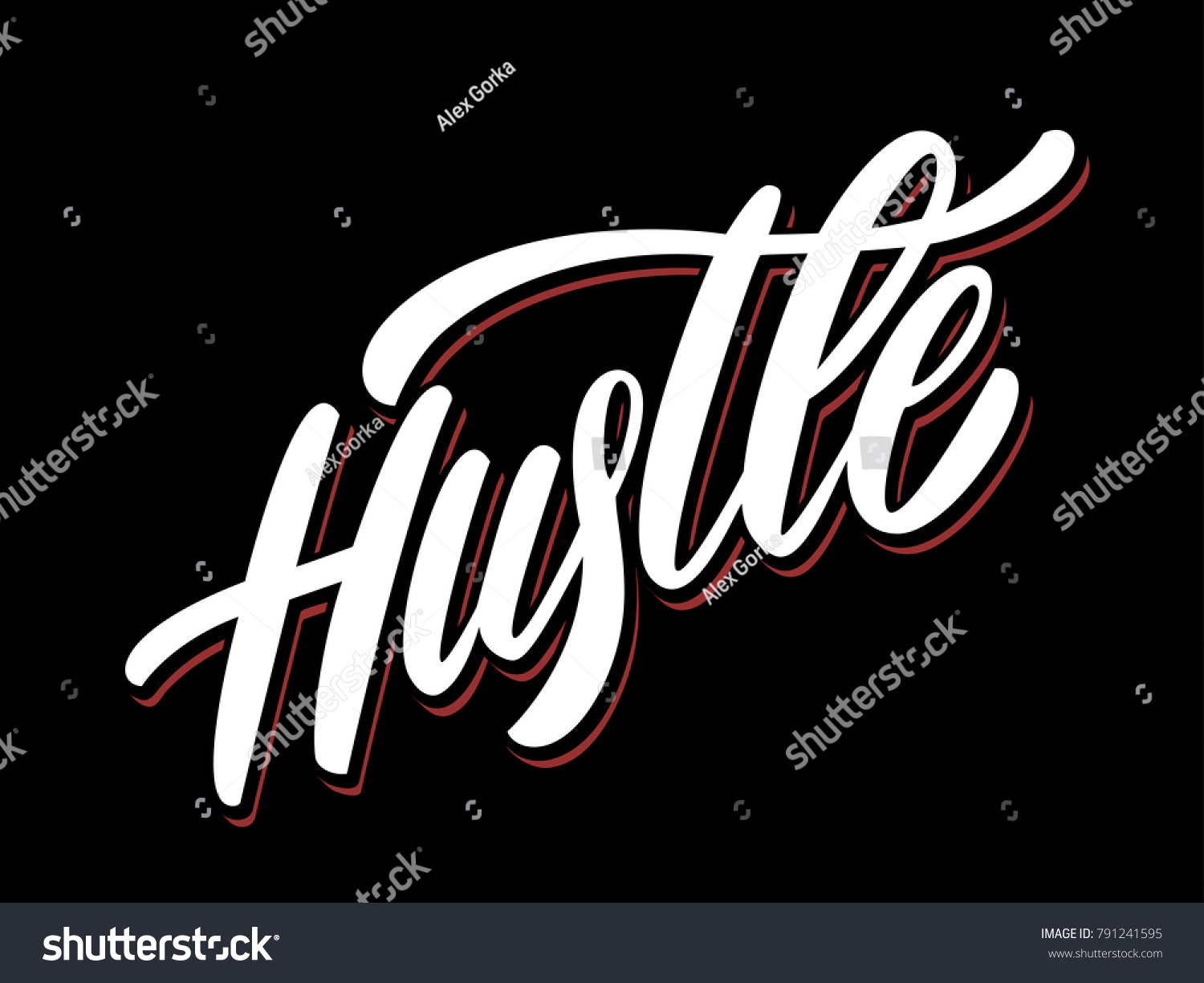 Hustle Vector Lettering Stock Vector (Royalty Free) 791241595