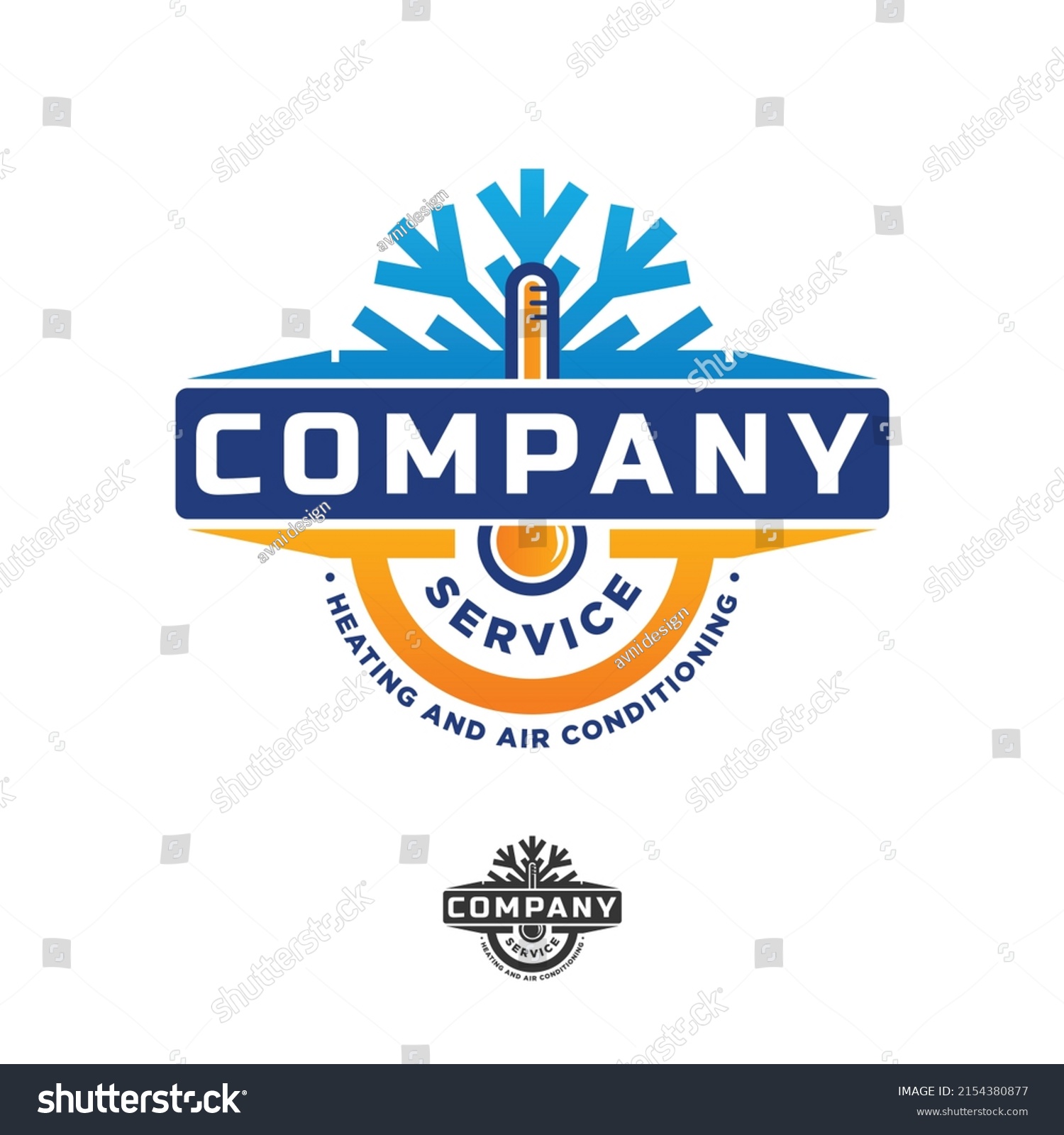 Hvac Logo Design Label Sticker Refrigeration Stock Vector (royalty Free 