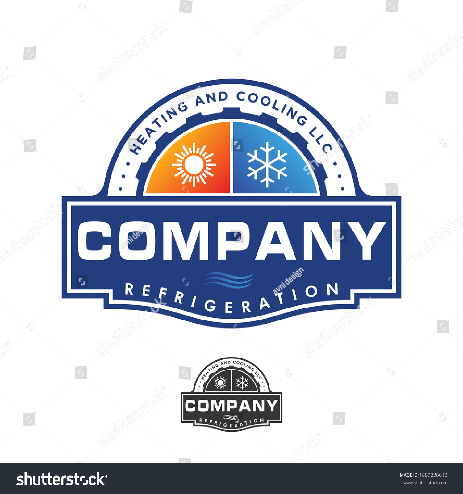 Hvac Logo Design Refrigeration Heating Cooling Stock Vector (Royalty ...