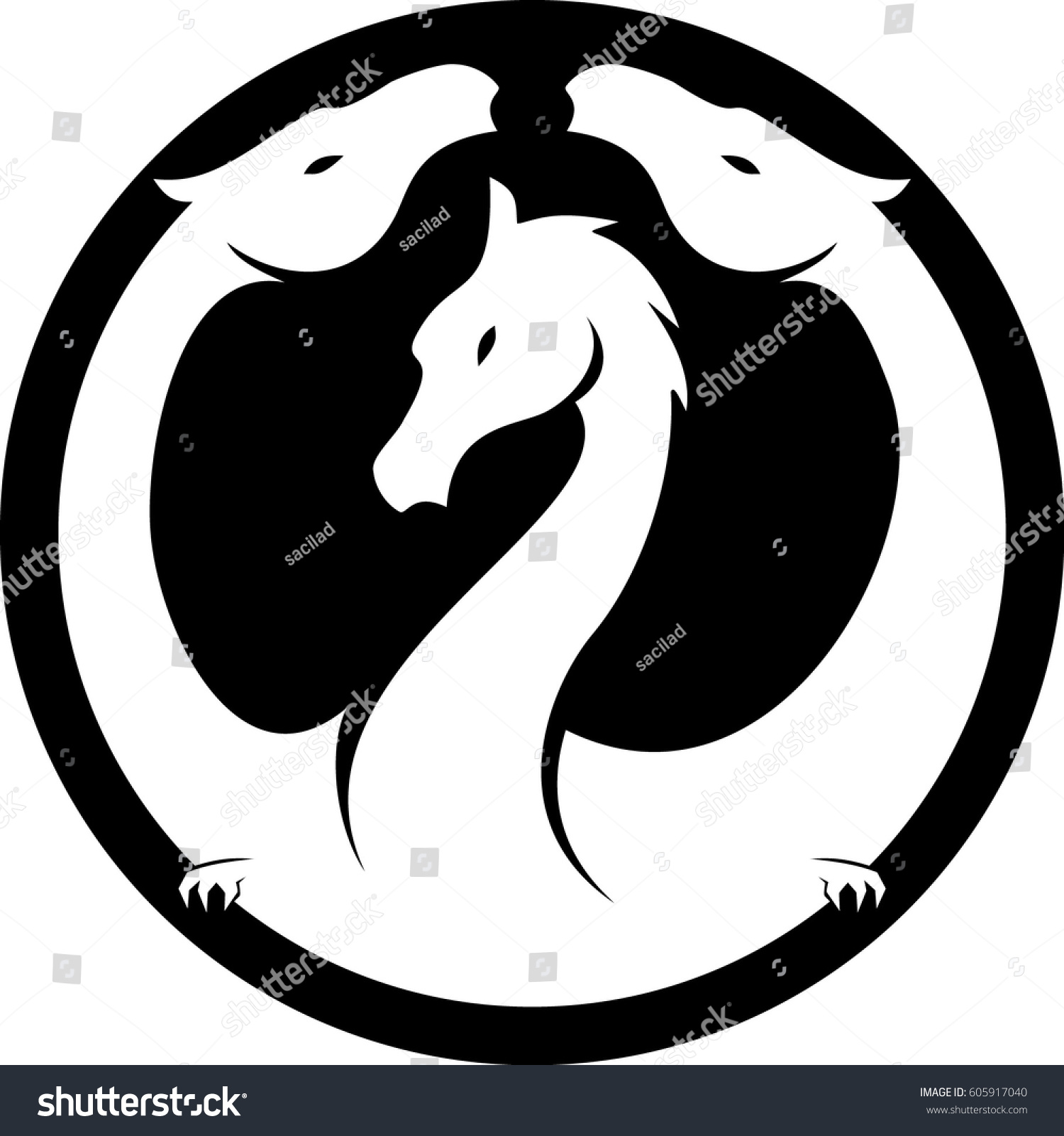 Hydra Logo Image vectorielle de stock (libre de droits) de 605917040