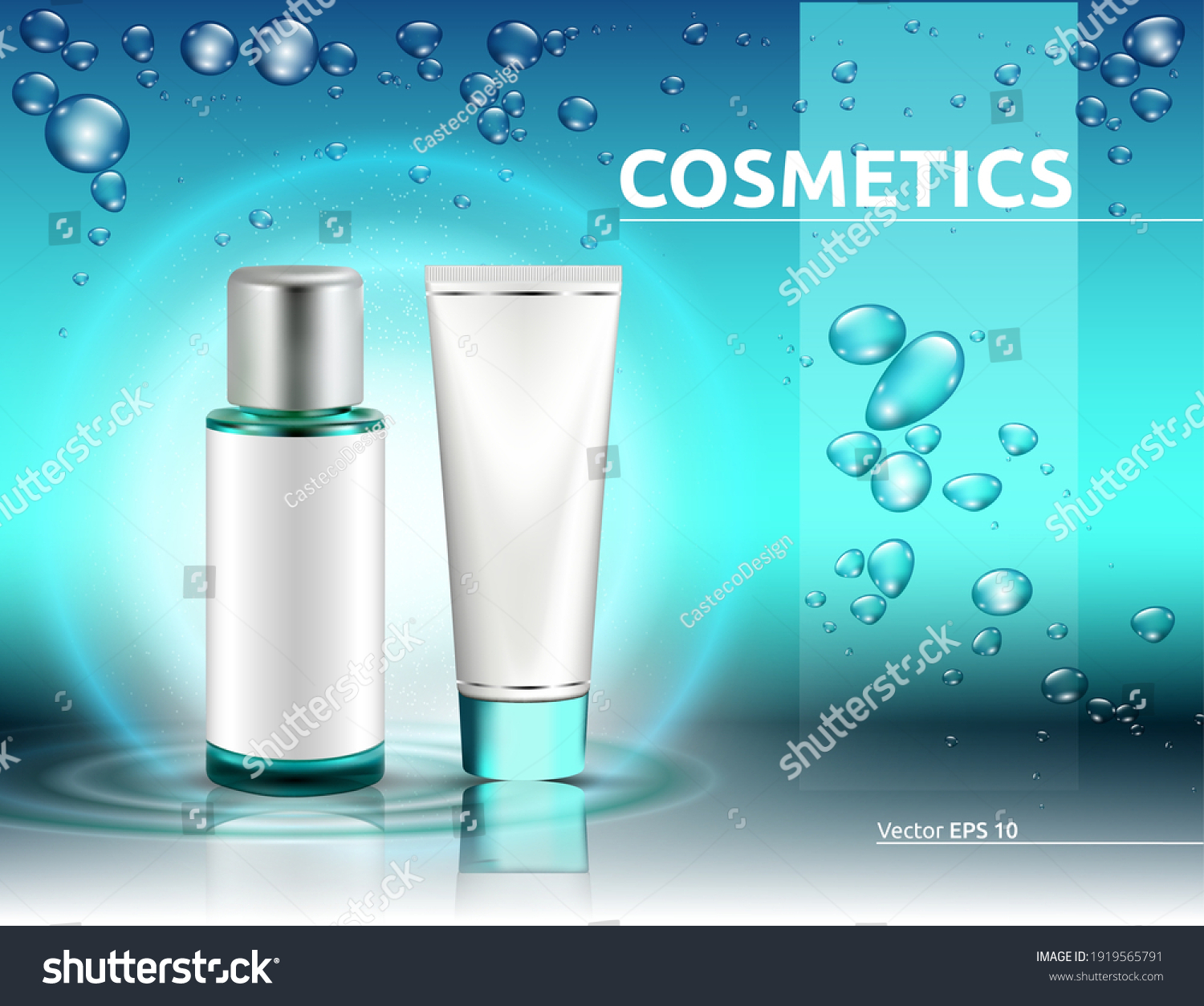 Hydration Cosmetics Packaging Product Mock Shinny Stock Vector (Royalty ...