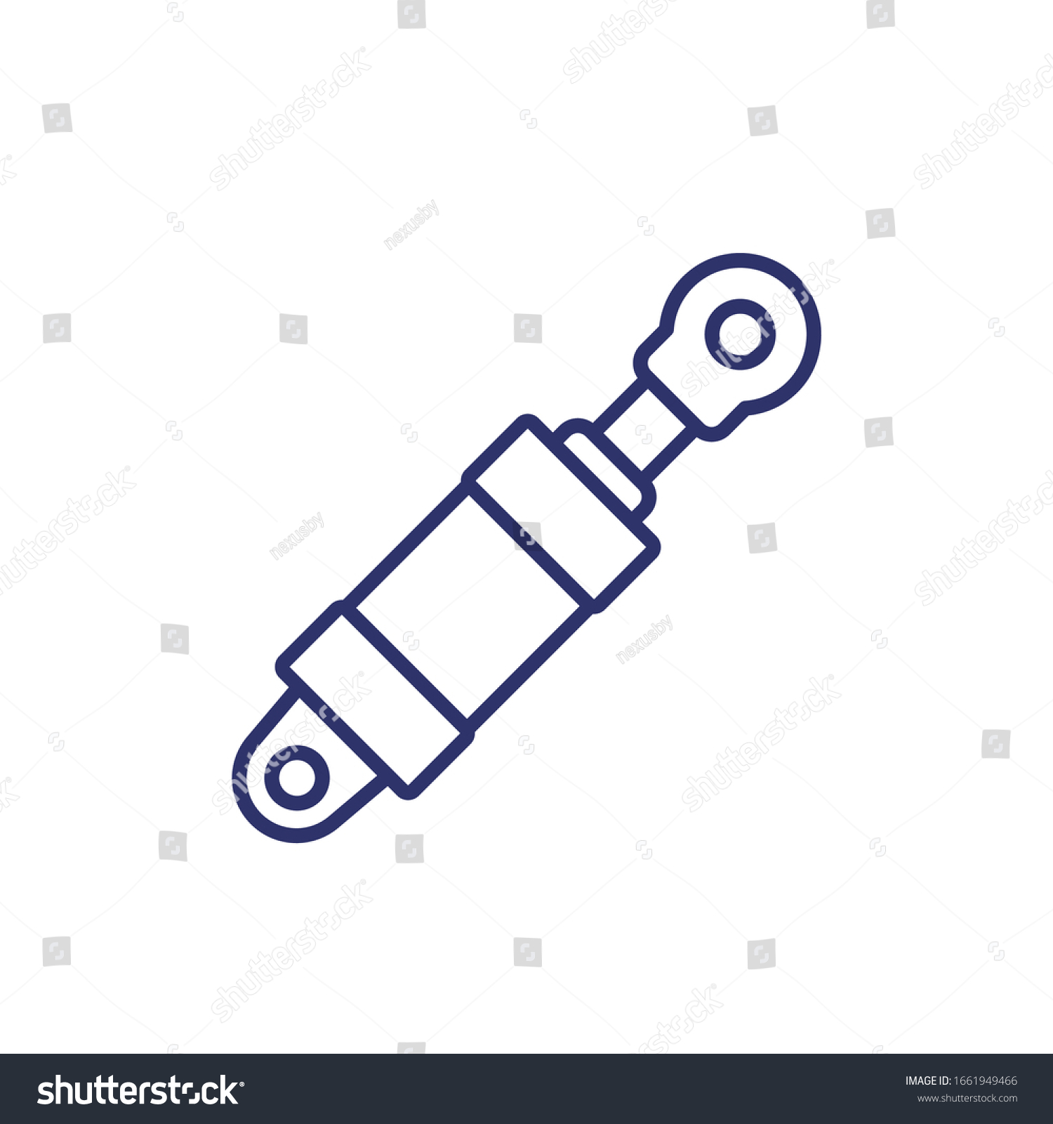 Hydraulic Cylinder Icon On White Line Stock Vector Royalty Free