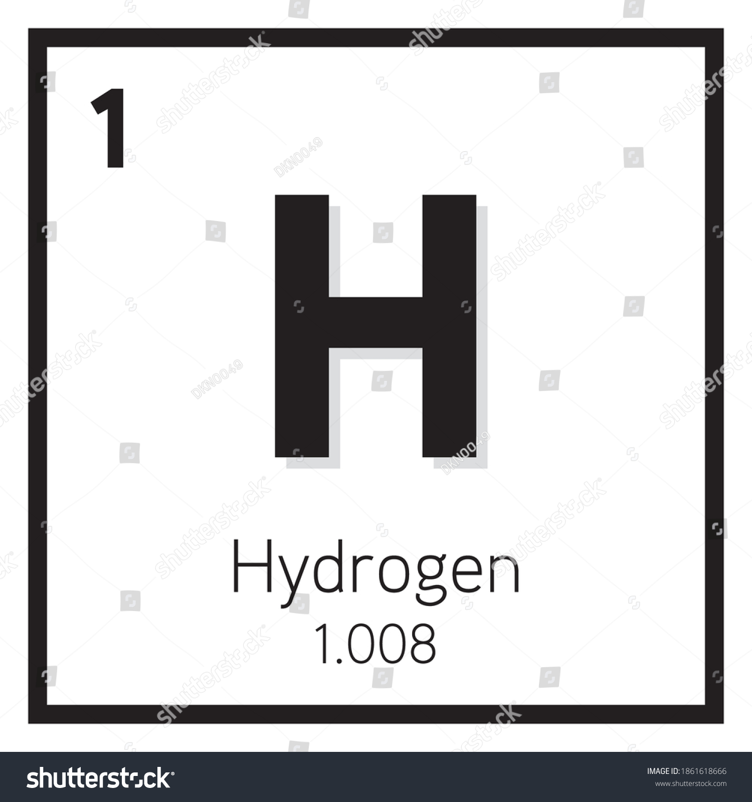 Hydrogen Element Vector Icon Periodic Table Stock Vector (Royalty Free ...