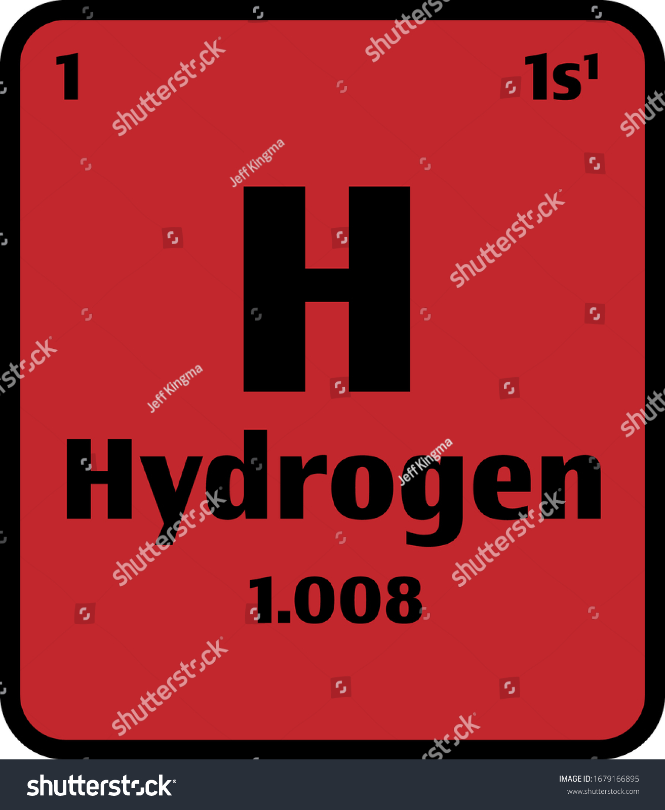 Hydrogen H Button On Red Background Stock Vector Royalty Free 1679166895