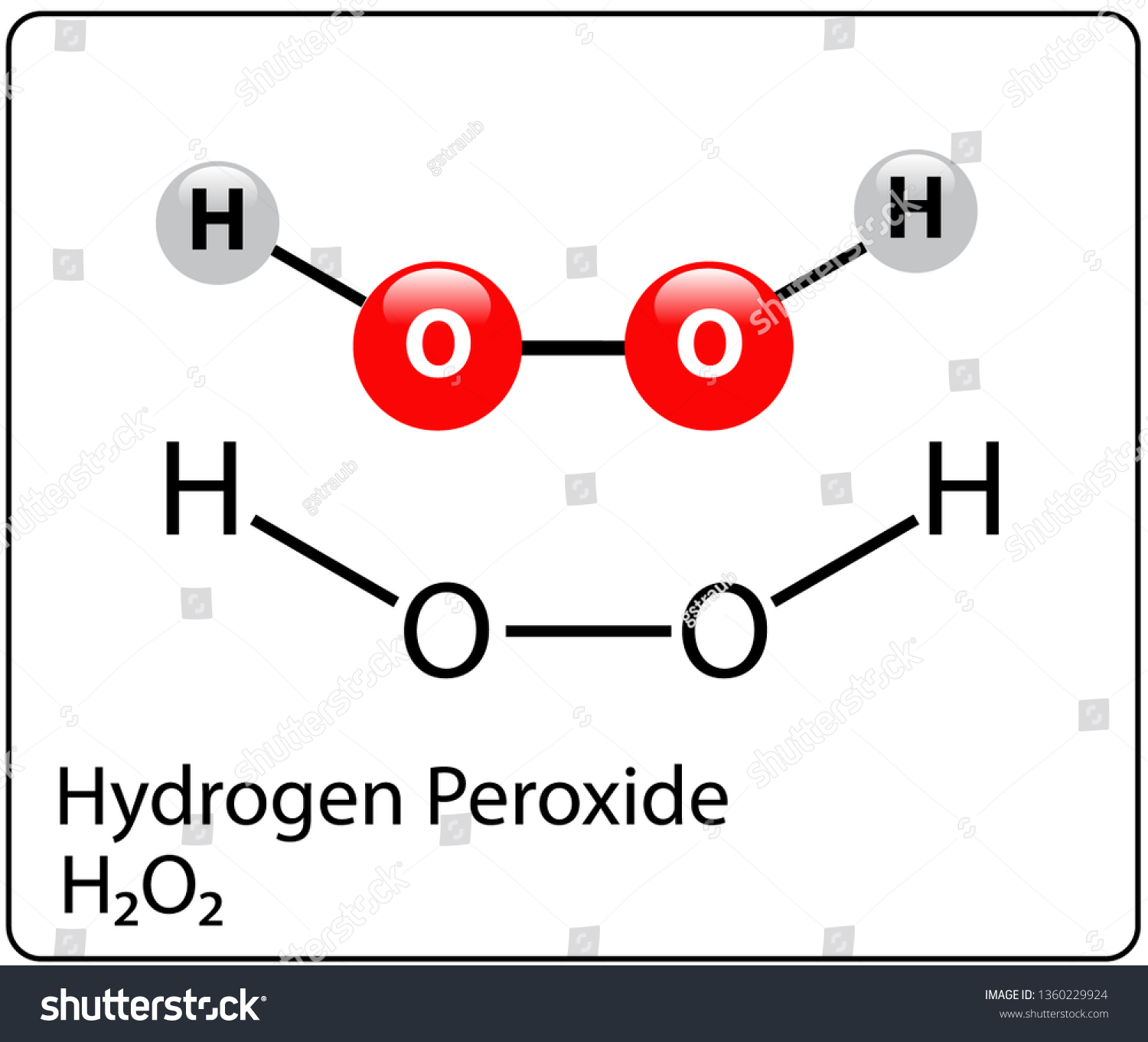 Hydrogen Peroxide Molecule Structure Stock Vector Royalty Free