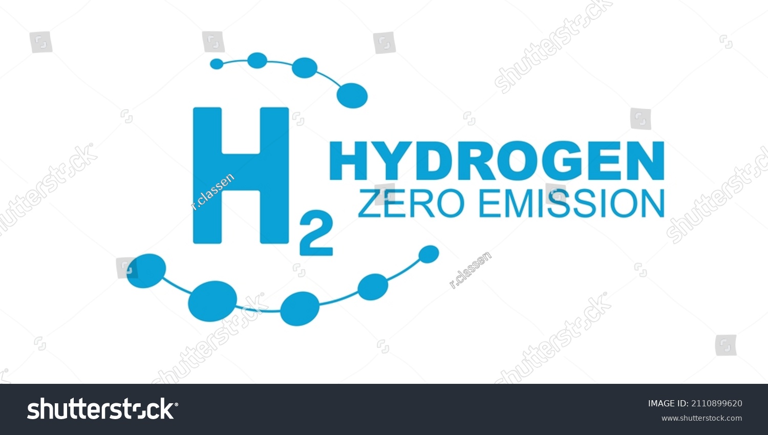 Hydrogen Power H2 Zero Emission Logo Stock Vector (Royalty Free) 2110899620