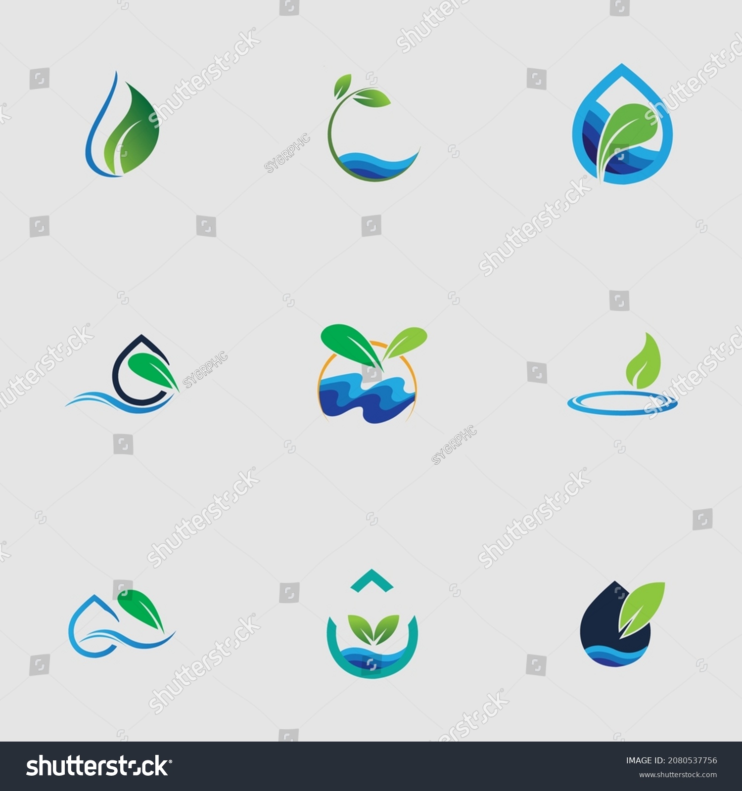 Hydroponics Set Logo Vector Illustration Design Stock Vector (Royalty ...