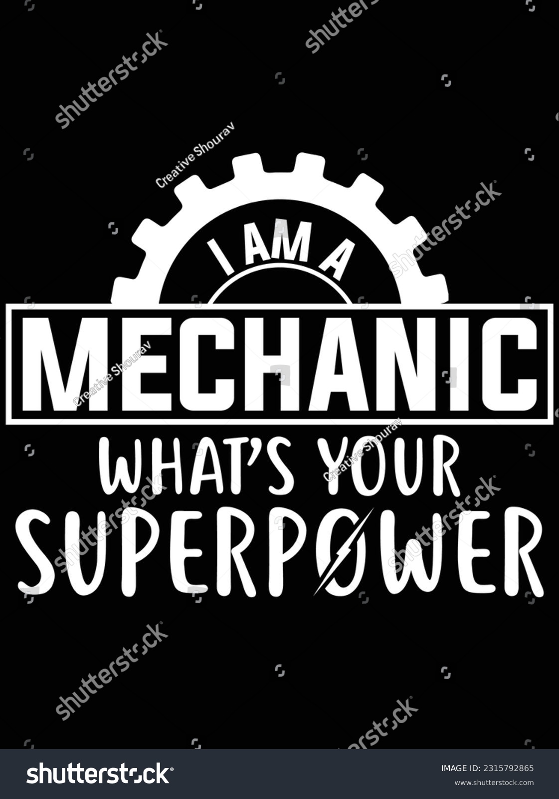SVG of I am a mechanic what's your superpower vector art design, eps file. design file for t-shirt. SVG, EPS cuttable design file svg