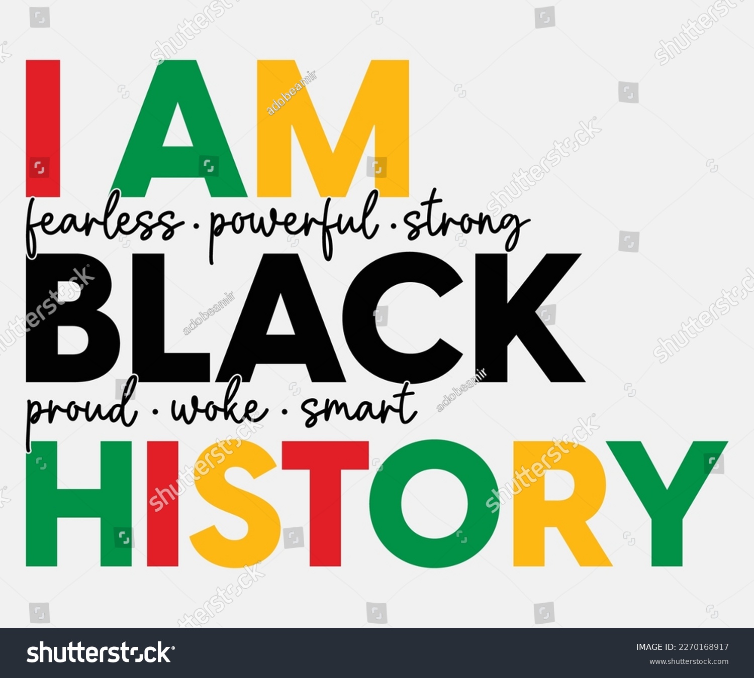 SVG of I Am Fearless Powerful Strong Black Proud Woke Smart History, Black History Month Sayings, African American SVG File For Cricut, Silhouette svg